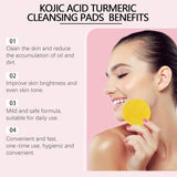 Turmeric Kojic Acid Cleansing Pads, Facial Exfoliating-Dark Spots Remover-50 Pcs