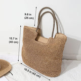 Rejolly Large Straw Woven Tote Bag for Women Beach Summer Vacation Boho Rattan Handbags
