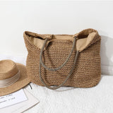 Rejolly Large Straw Woven Tote Bag for Women Beach Summer Vacation Boho Rattan Handbags