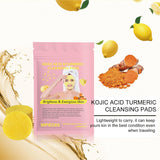 Turmeric Kojic Acid Cleansing Pads, Facial Exfoliating-Dark Spots Remover-50 Pcs