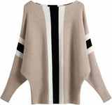FULIER Womens Boat Neck Batwing Sleeves Dolman Knitted Sweater