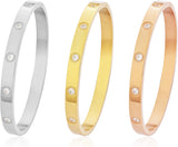 Stainless Steel Hinged Bangle Bracelet 18cm