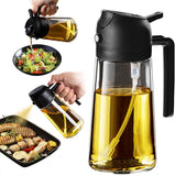 TrendPlain 2 in 1 Glass Oil Sprayer and Dispenser 470ml