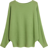FULIER Womens Boat Neck Batwing Sleeves Dolman Knitted Sweater