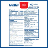 Salonpas Pain Relieving Patch for Back, Neck, Shoulder, Knee Pain and Muscle Soreness 60 Count