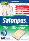 Salonpas Pain Relieving Patch for Back, Neck, Shoulder, Knee Pain and Muscle Soreness 60 Count