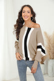 FULIER Womens Boat Neck Batwing Sleeves Dolman Knitted Sweater