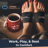 Copper Compression Copper Arch Support - 2 Plantar Fasciitis Braces/Sleeves