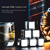 SAICOOS Reusable ice Cubes, Whisky Stone, Stainless Steel Cubes for Wine