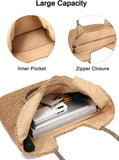 Rejolly Large Straw Woven Tote Bag for Women Beach Summer Vacation Boho Rattan Handbags