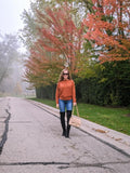 FULIER Womens Boat Neck Batwing Sleeves Dolman Knitted Sweater