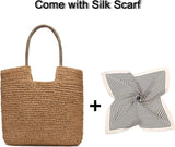 Rejolly Large Straw Woven Tote Bag for Women Beach Summer Vacation Boho Rattan Handbags